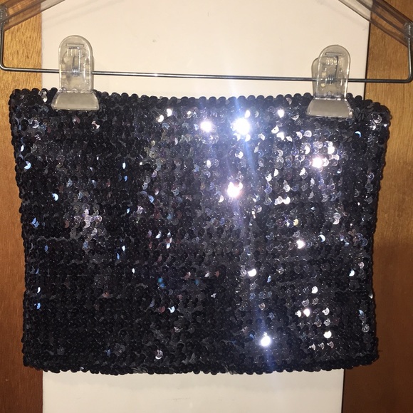 🩶Like New Vintage Sequence Tube Top - Picture 4 of 8